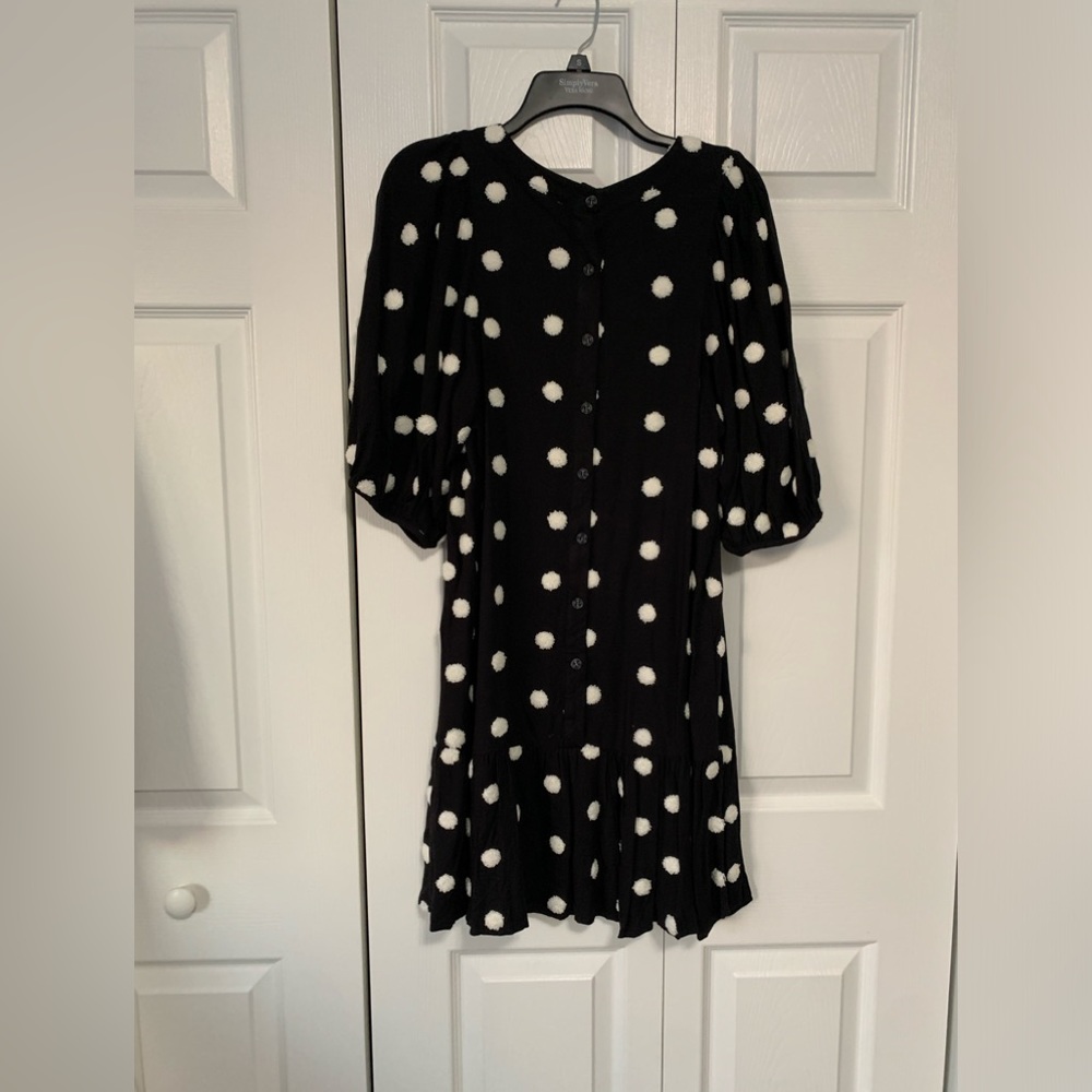Blu Pepper. Black&White polka dots sizeS